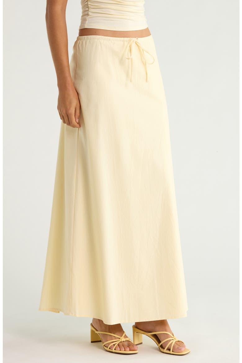 Elena Cotton Maxi Skirt, Alternate, color, BUTTER YELLOW
