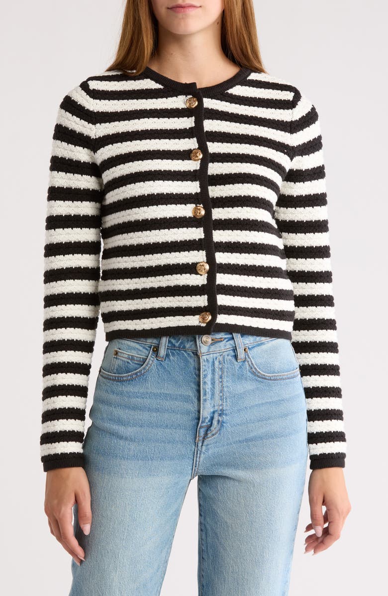 Lush Stripe Formal Cardigan, Main, color, 