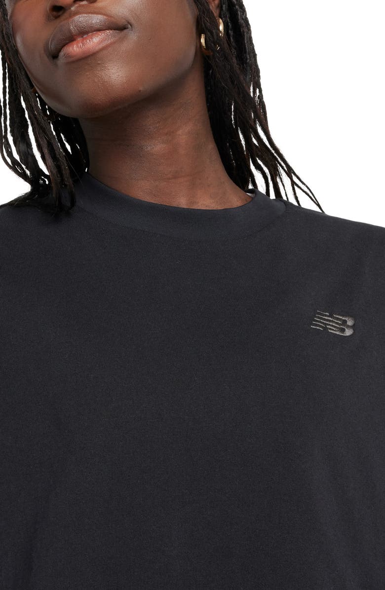 New Balance Oversize Crop Cotton Jersey T-Shirt, Alternate, color,