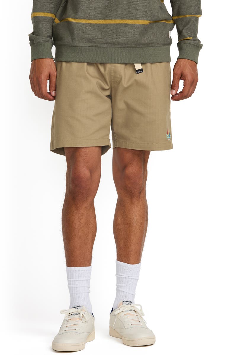 RVCA Civic Range Integrated Belt Cotton Blend Shorts, Main, color, 