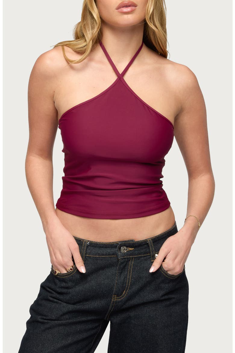 Alaynah Halter Top, Main, color, WINE