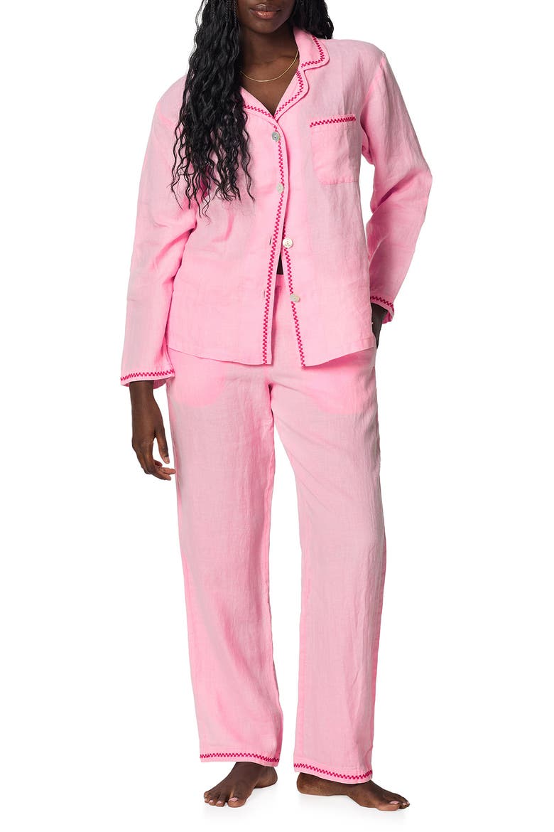 Linen Pajamas, Main, color, PINK LADY