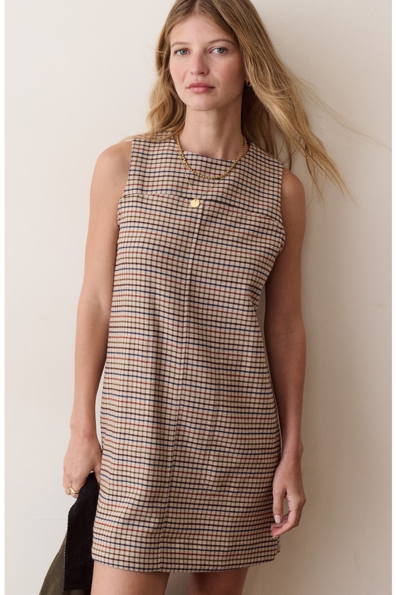 Izzy Check Moleskin Shift Minidress, Alternate, color, FALL CHECK