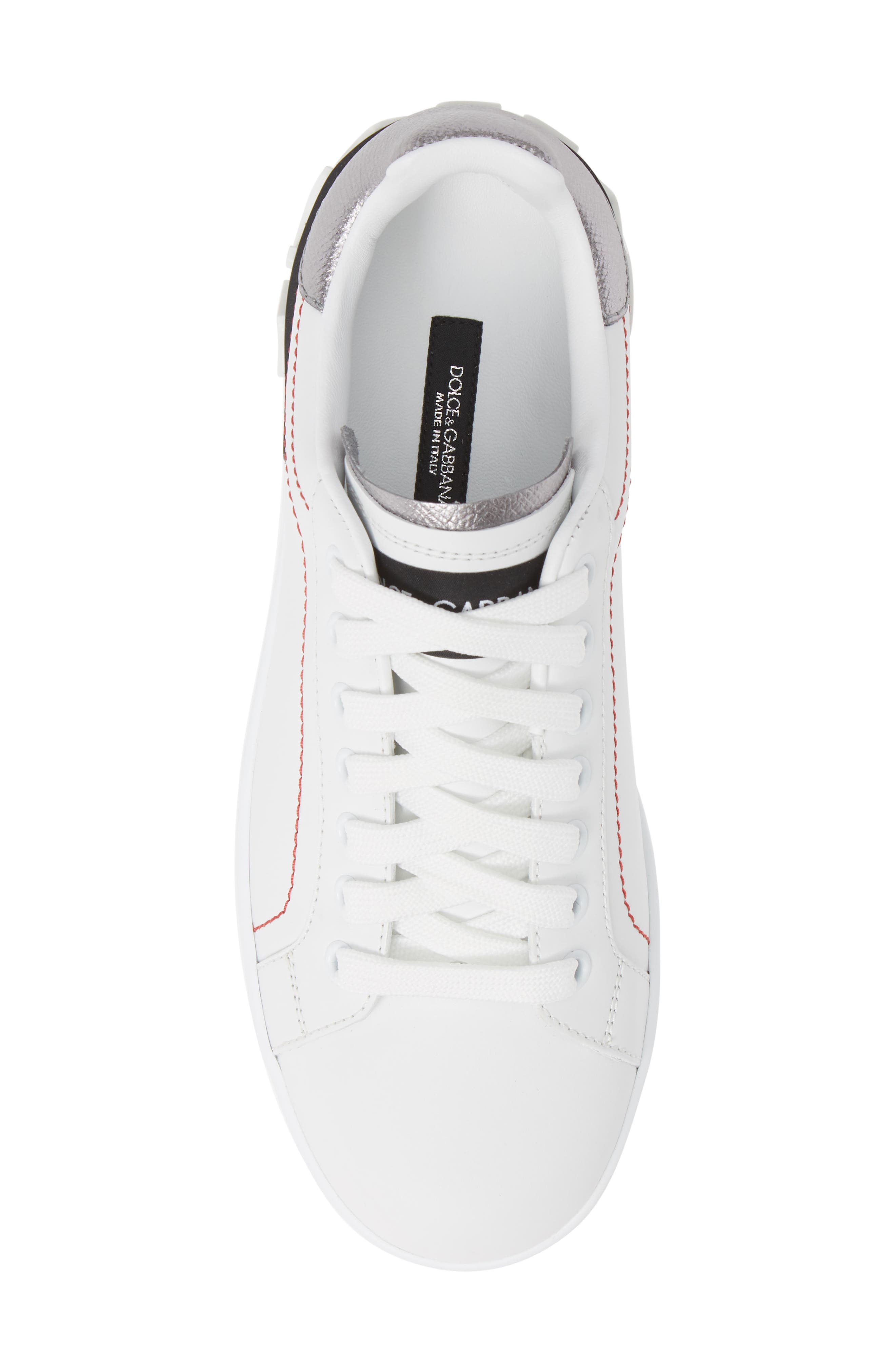 Portofino Sneaker, Alternate, color, WHITE/ SILVER