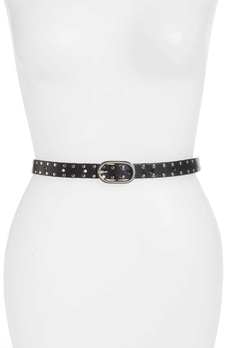 FRAME Small Studded Leather Belt, Main, color,