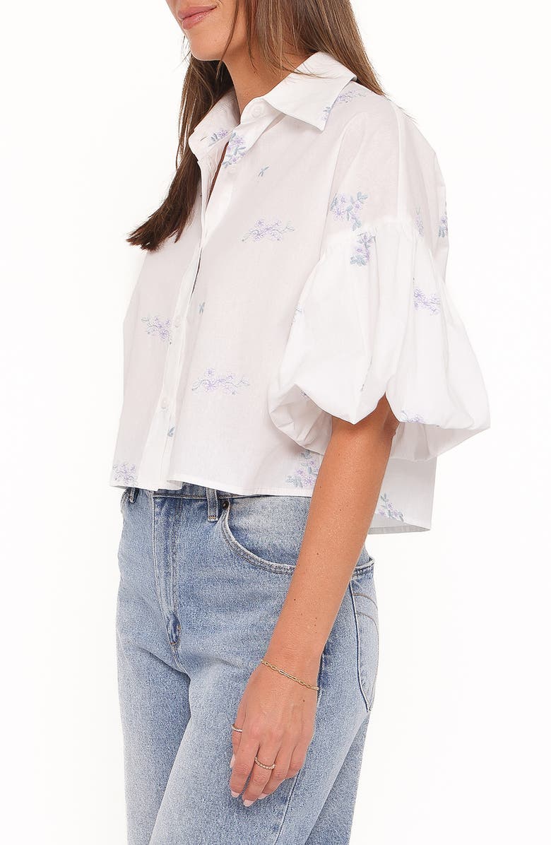 Petal & Pup Luneth Embroidered Puff Sleeve Shirt, Alternate, color, White