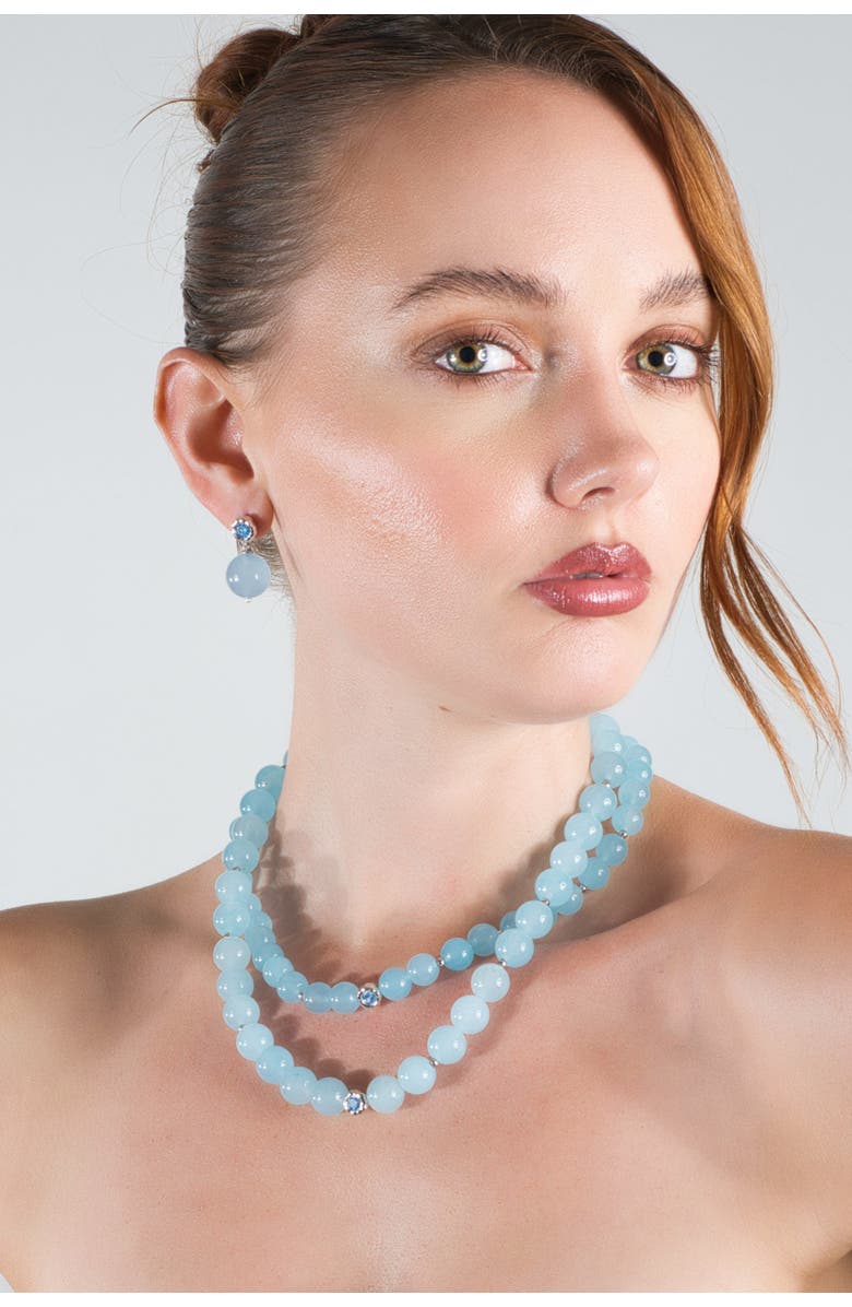 Classicharms Isla Aquamarine Bead Drop Earrings, Alternate, color, 