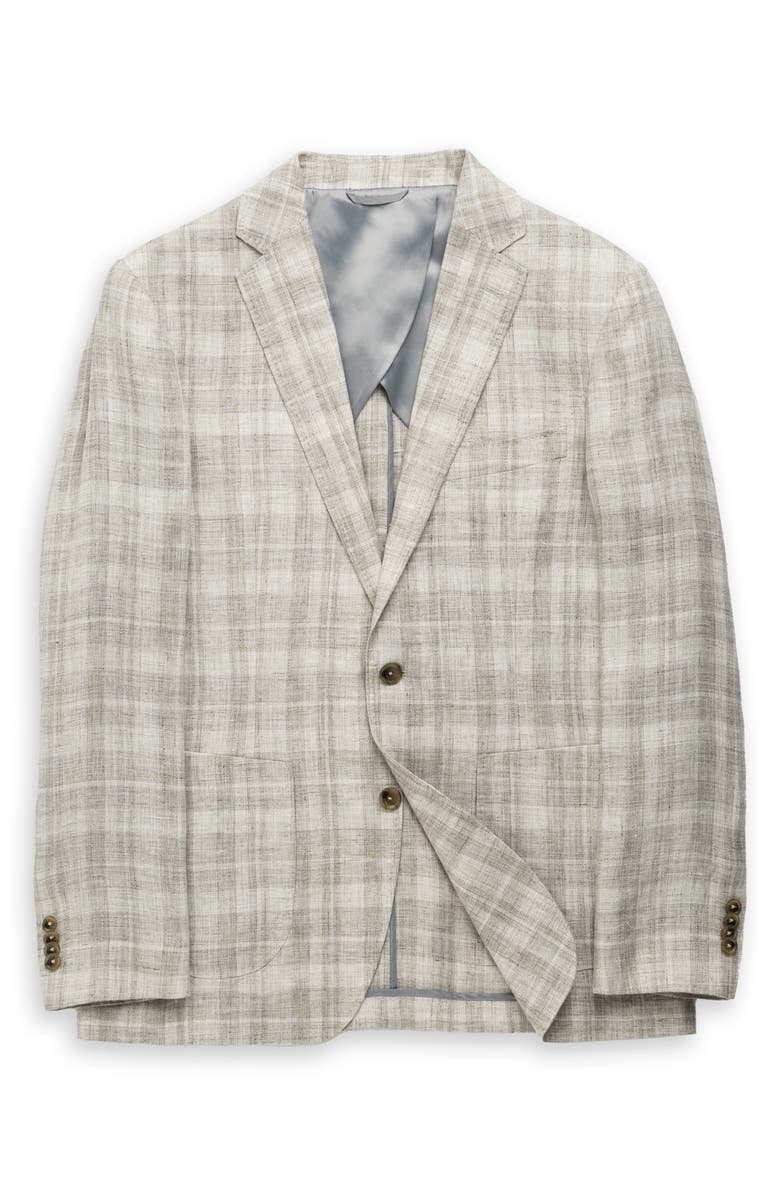 Rodd & Gunn Waverly Park Plaid Linen Sport Coat, Alternate, color, Oatmeal