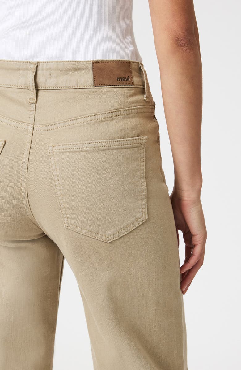 Mavi Jeans Alena High Waist Wide Leg Twill Pants, Alternate, color, Sage Green Flex Blue