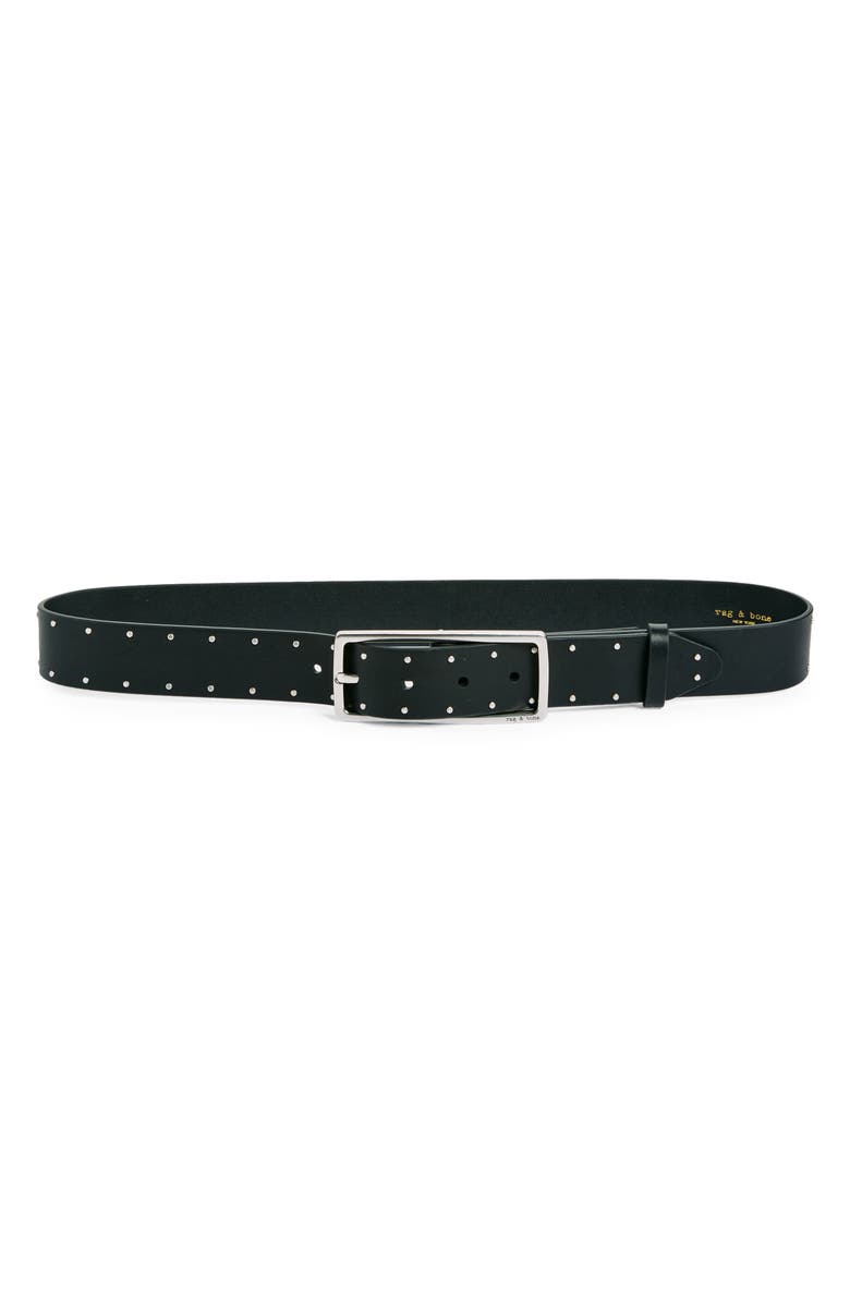 rag & bone Rebound Studded Leather Belt, Main, color, 