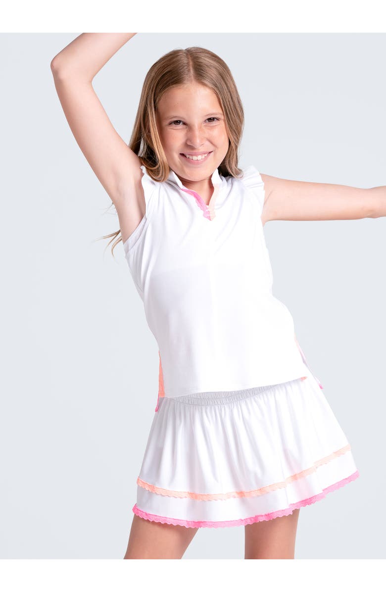 Lucky in Love Girls Smocked Frill Skirt, Alternate, color, White