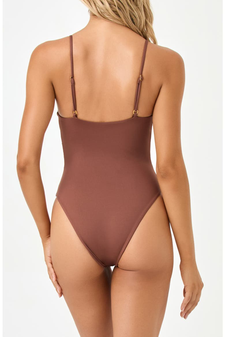 Piper Keyhole One-Piece Swimsuit, Alternate, color, CAFE