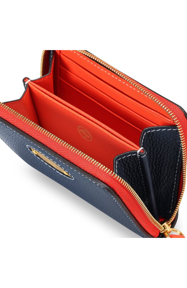 Mulberry Plaque Small Zip Around Wallet, Alternate, color, Night Sky-Coral Orange