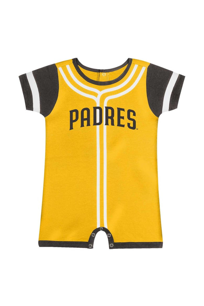 Infant Fanatics Branded Gold San Diego Padres Fast Pitch Romper, Alternate, color, Gold