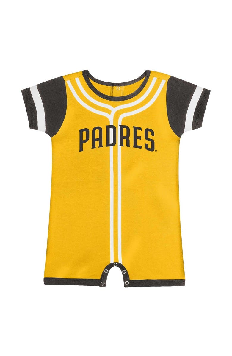Outerstuff Infant Fanatics Branded Gold San Diego Padres Fast Pitch Romper, Alternate, color, 