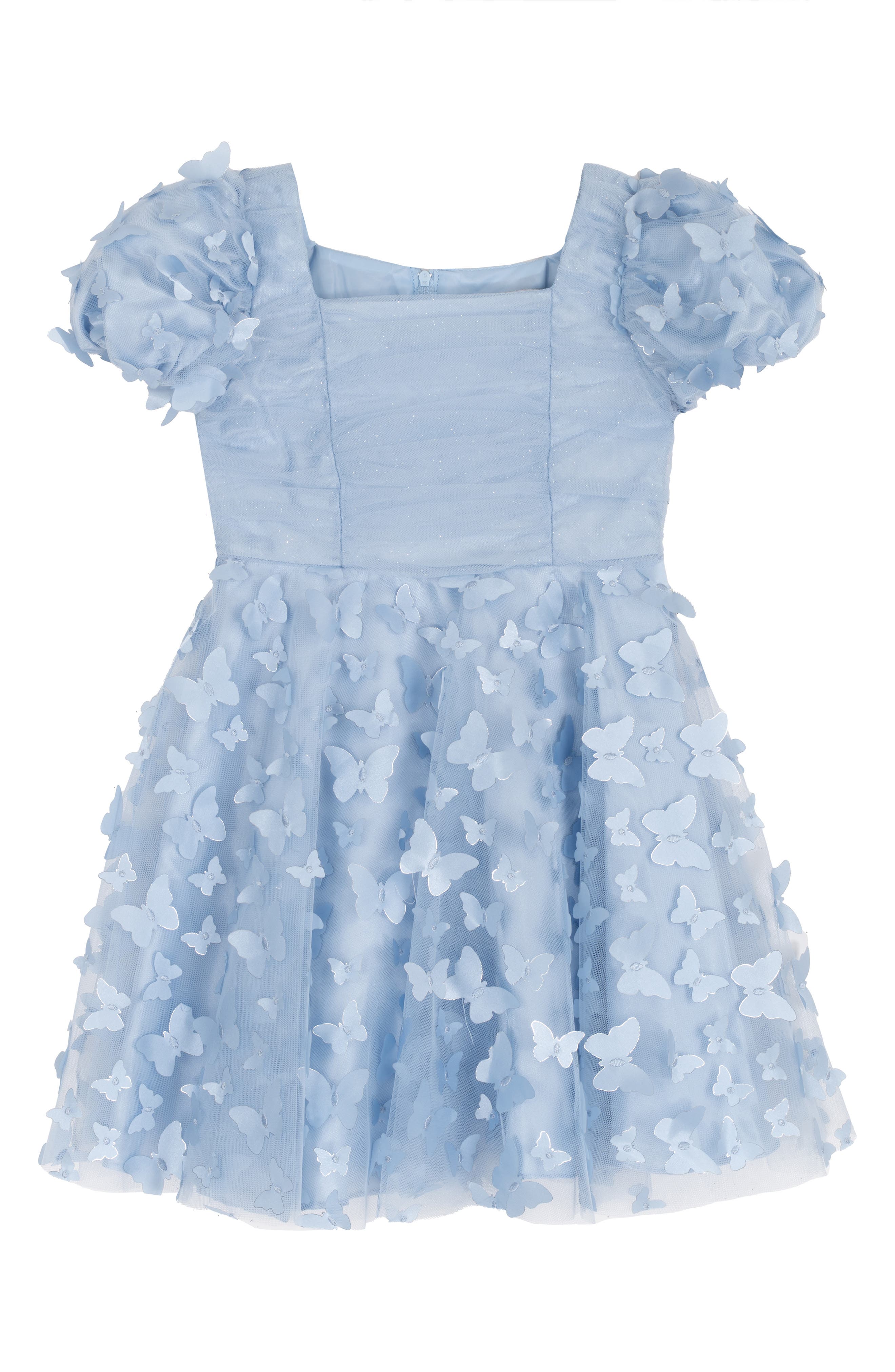 Kids' 3D Butterfly Mesh Party Dress