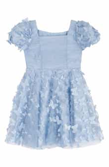 Kids' 3D Butterfly Mesh Party Dress