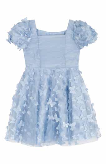 Kids' 3D Butterfly Mesh Party Dress