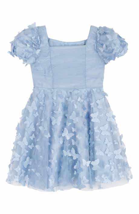 Kids' 3D Butterfly Mesh Party Dress