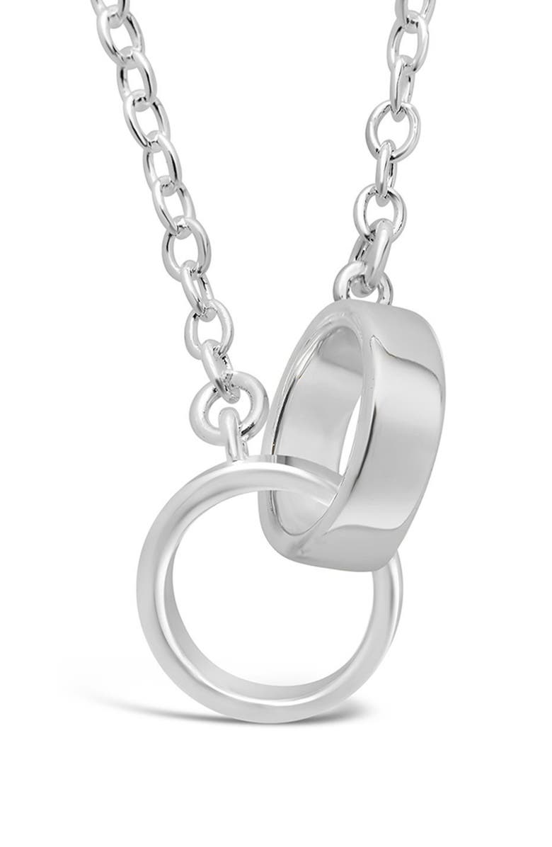 Sterling Forever Amor Interlocking Pendant Necklace, Alternate, color, Silver