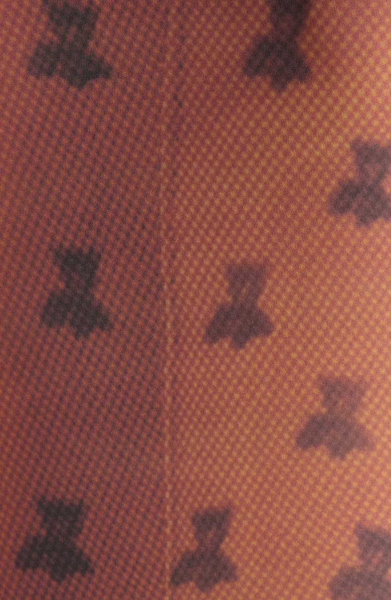 Acne Studios Edenise Teddy Print Long Sleeve Mesh Top, Alternate, color, Rust Brown