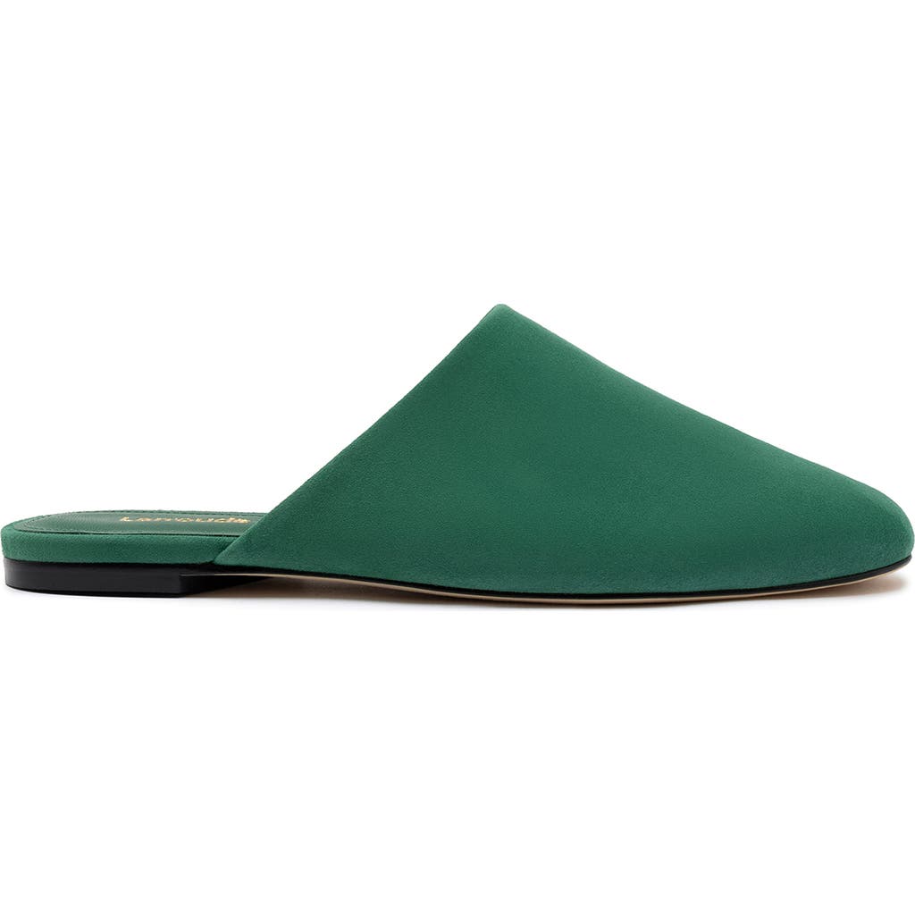 Larroude Venice Suede Ballerina Mules In Emerald