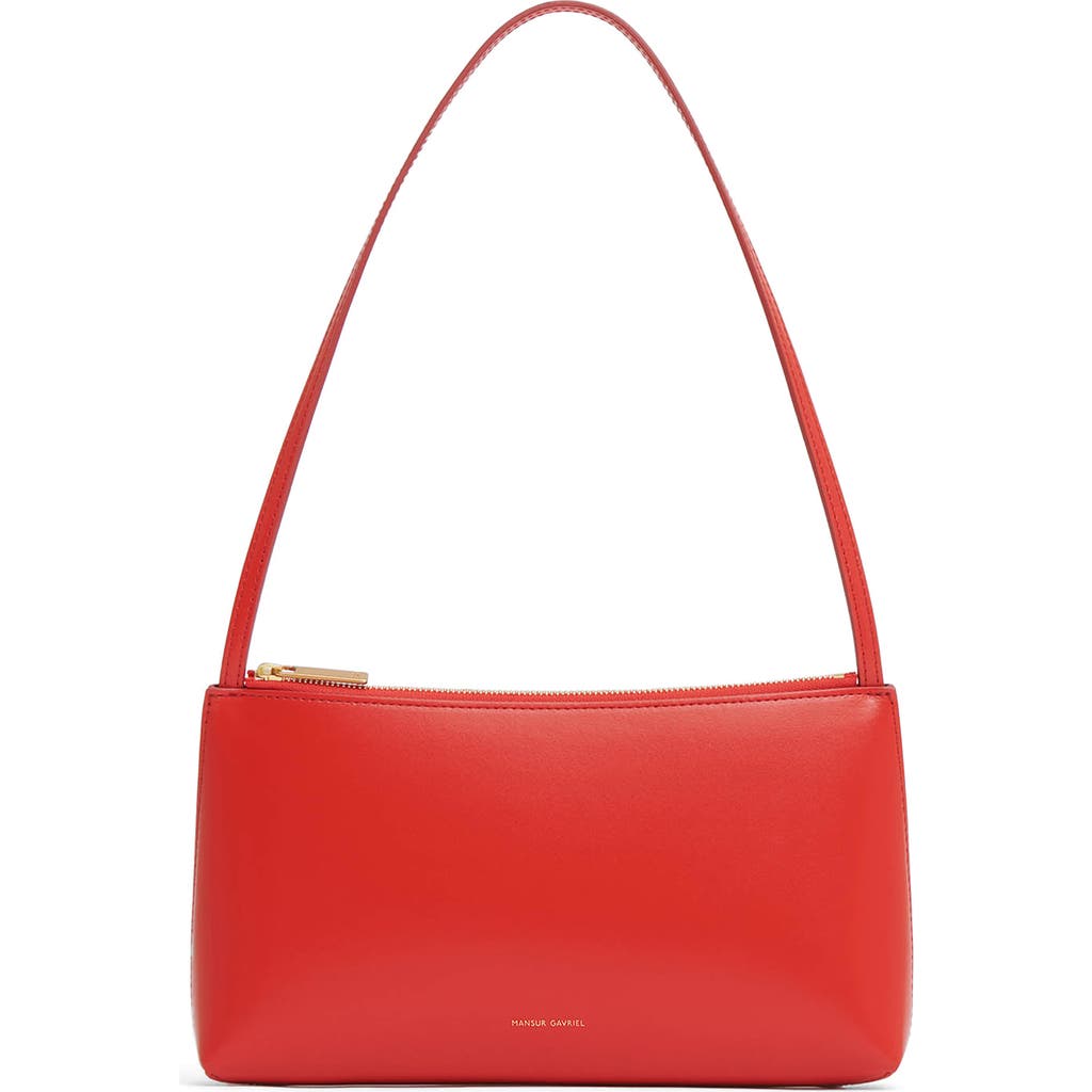 Mansur Gavriel Gaia Leather Shoulder Bag In Poppy