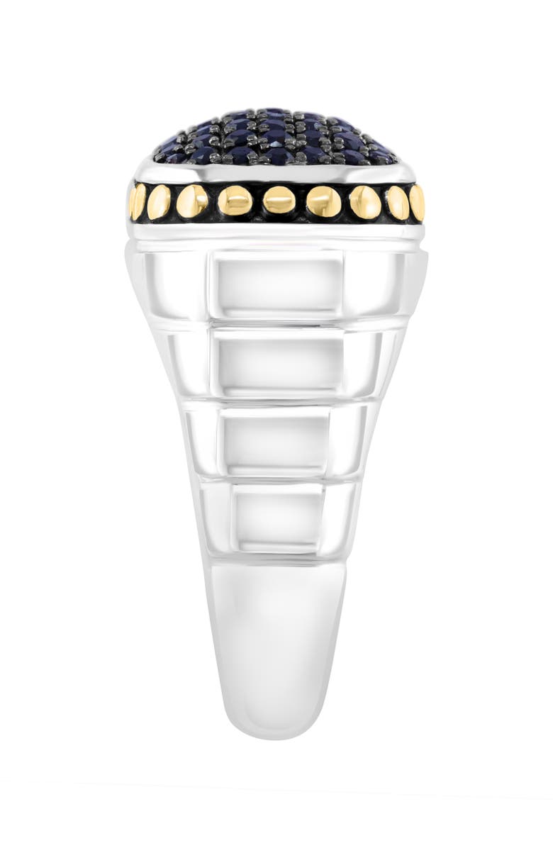 EFFY Men's Two-Tone Sapphire Signet Ring, Alternate, color, Black