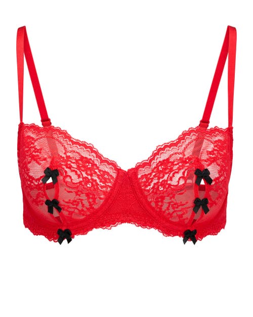 Adore Me Margeaux Unlined Balconette Bra In Dark Red