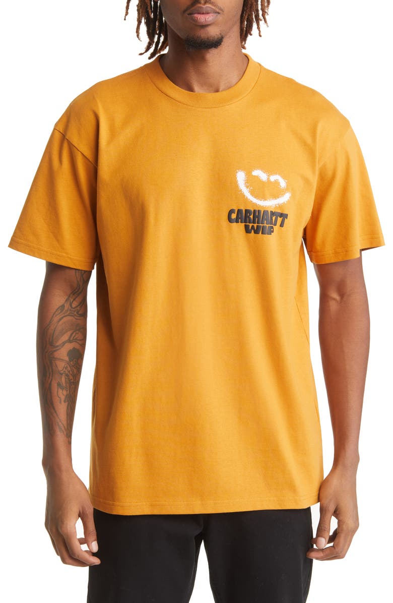 Carhartt Work In Progress Happy Script Organic Cotton Graphic Tee, Main, color, 