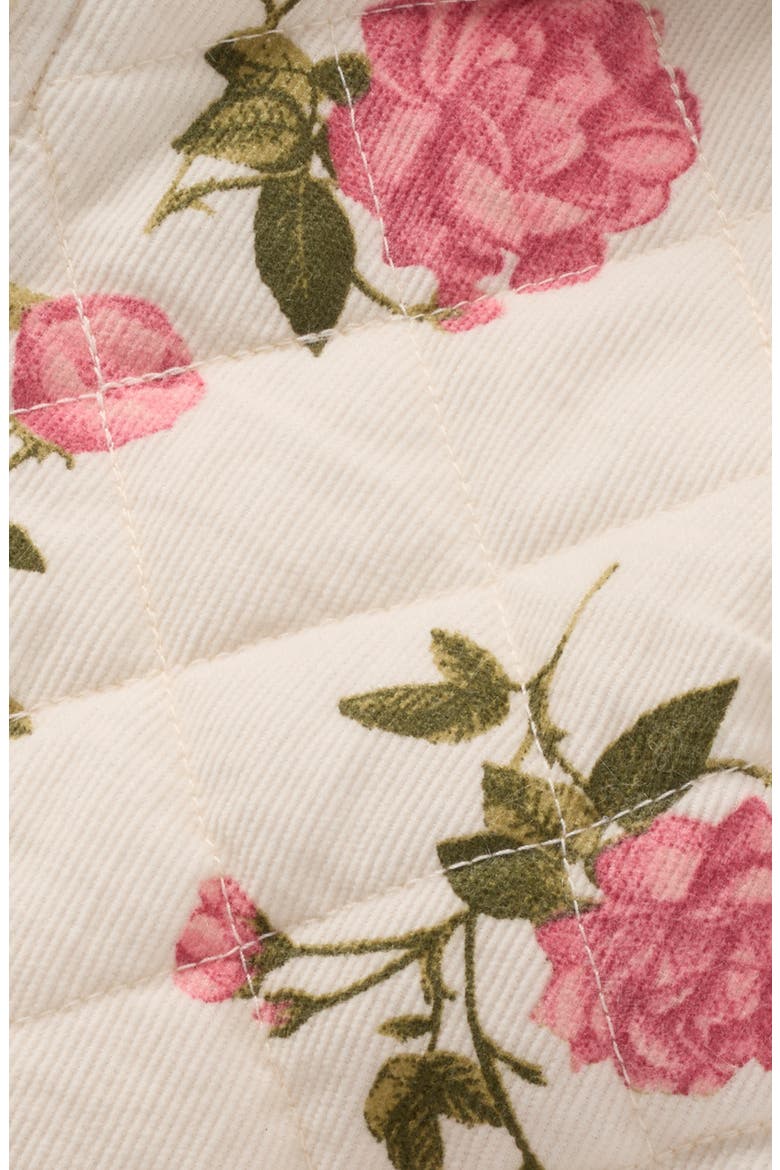 Hooded Quilted Fleece Lined Bunting, Alternate, color, IVORY EGRET MOOD FLORAL