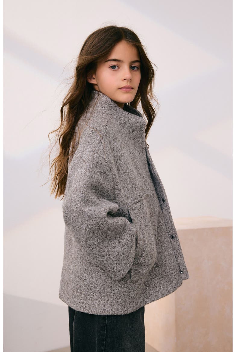Kids' Stand Collar Jacket, Alternate, color, GREY
