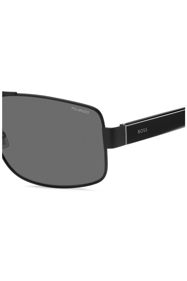 62mm Oversize Polarized Navigator Sunglasses, Alternate, color, MATTE BLACK/ GREY POLAR