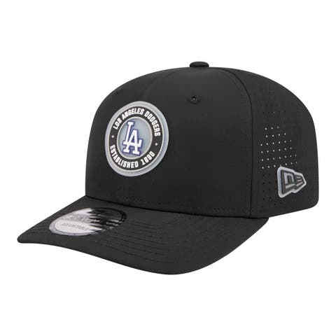 Men's New Era  Black Los Angeles Dodgers Circle 9SEVENTY Adjustable Hat