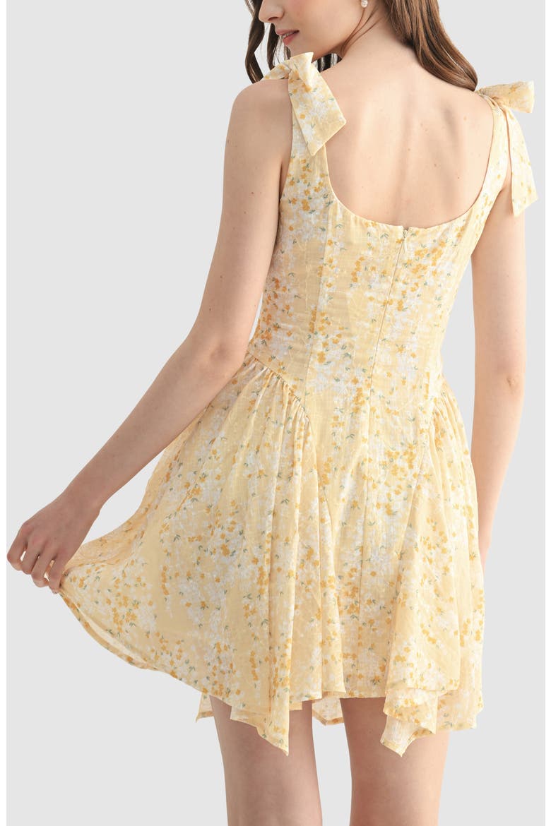 Floral Tie Strap Minidress, Alternate, color, YELLOW FLORAL