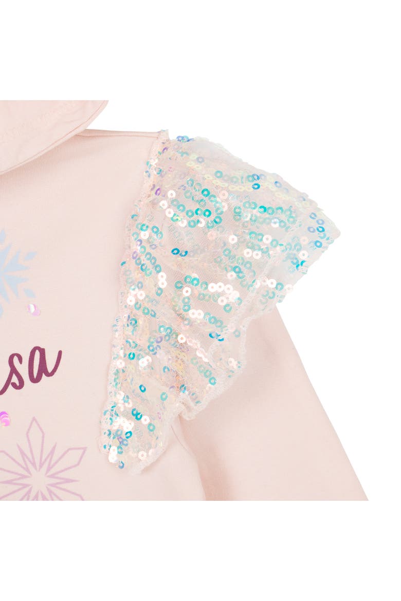 Frozen Queen Elsa Zip-Up Hooded Sweatshirt, Alternate, color, Elsa Peach