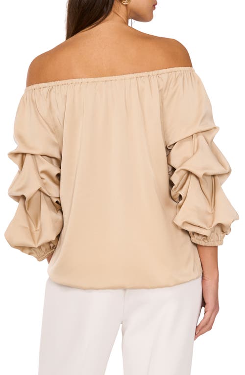 VINCE CAMUTO VINCE CAMUTO OFF THE SHOULDER BUBBLE SLEEVE TOP