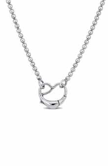 DELMAR Heart Bead Link Necklace