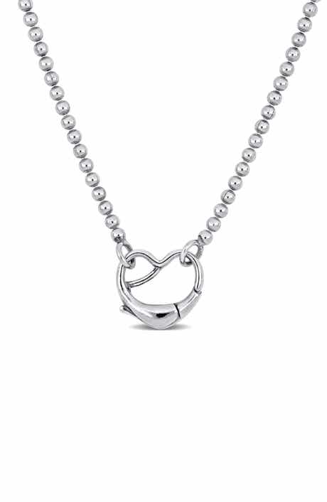DELMAR Heart Bead Link Necklace