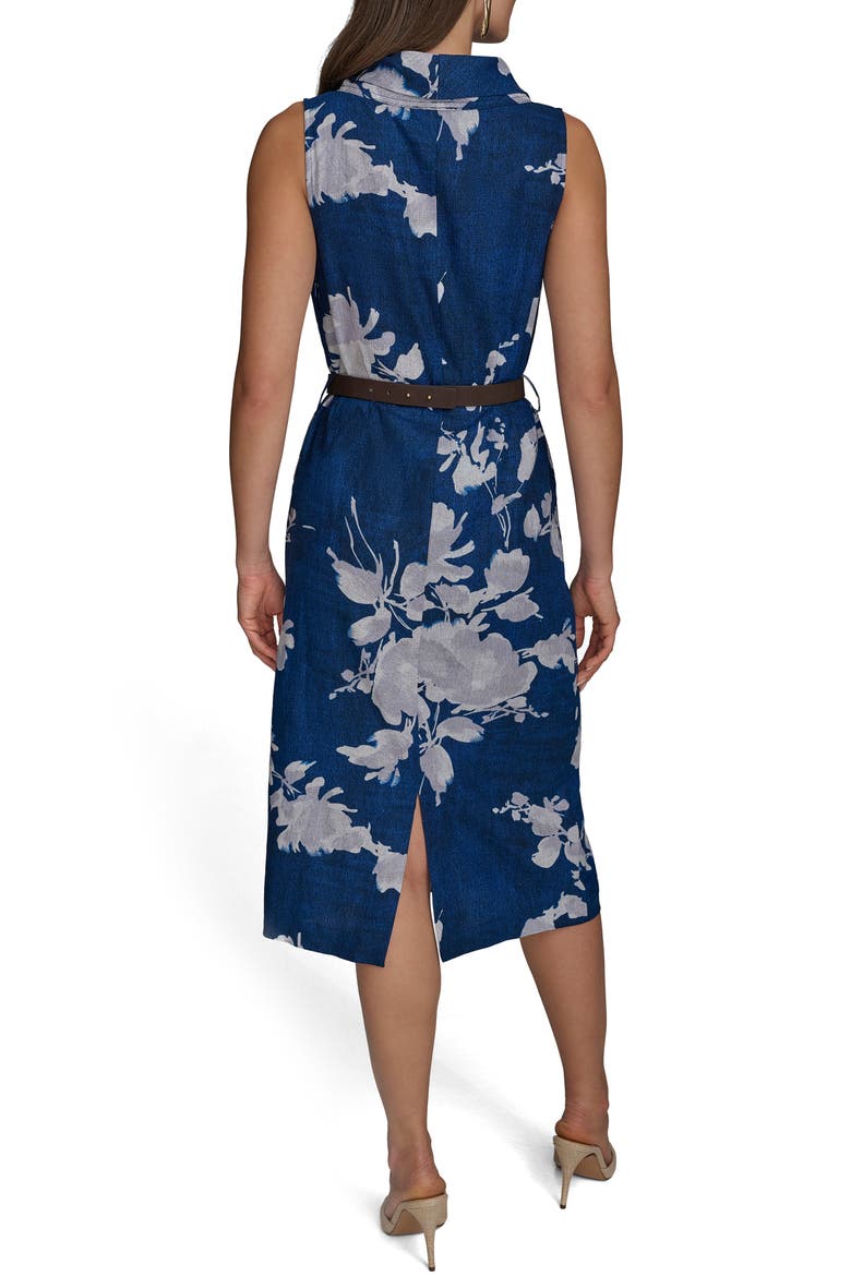 Floral Sleeveless Linen Blend Sheath Dress, Alternate, color, MARBELLA M