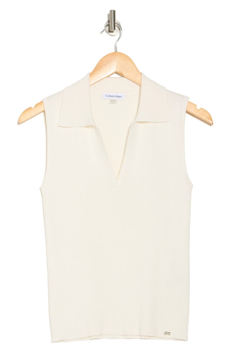 Calvin Klein Sleeveless Johnny Collar Rib Polo, Alternate, color,
