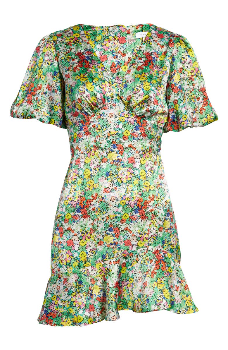 Topshop Sketchy Floral Tea Dress, Main, color, 