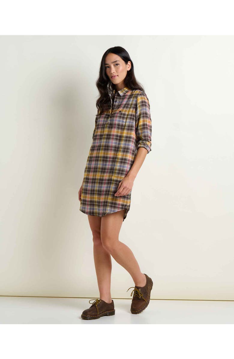 Toad & Co Re-Form Popover Long Sleeve Dress, Alternate, color, Chestnut Check