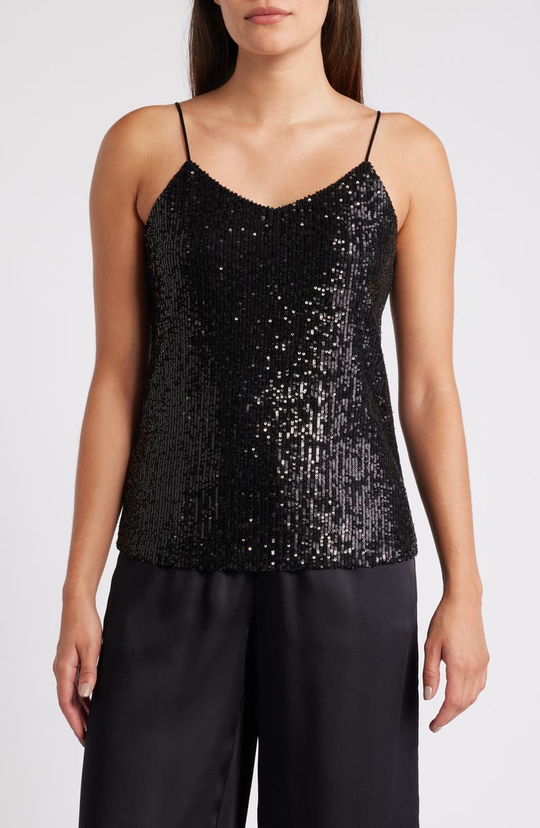 Anne Klein Sequin Camisole, Main, color, 