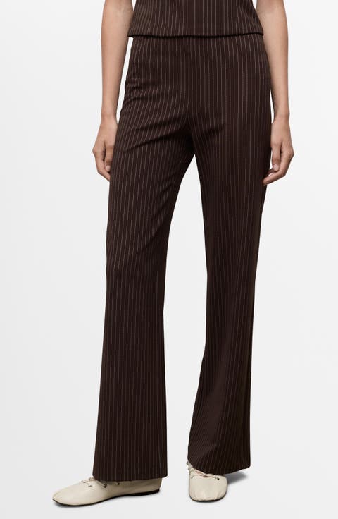 Pinstripe Wide Leg Pants