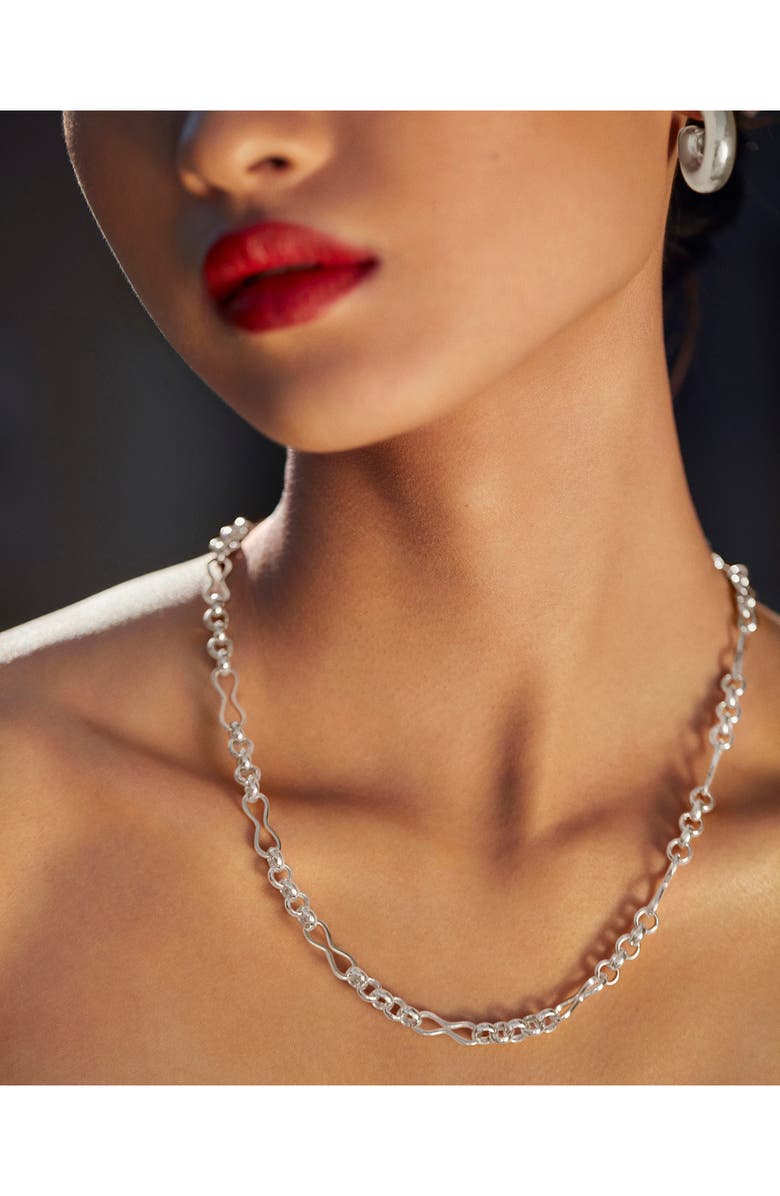 Monica Vinader Heritage Link Chain Necklace, Alternate, color, Silver