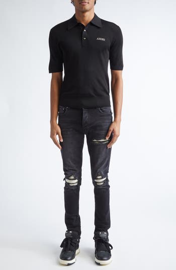 Men's MX1 Bandana Ripped Patch Skinny Jeans