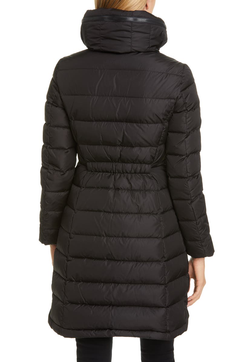 Moncler Flammette Water Repellent Long Hooded Down Coat, Alternate, color,