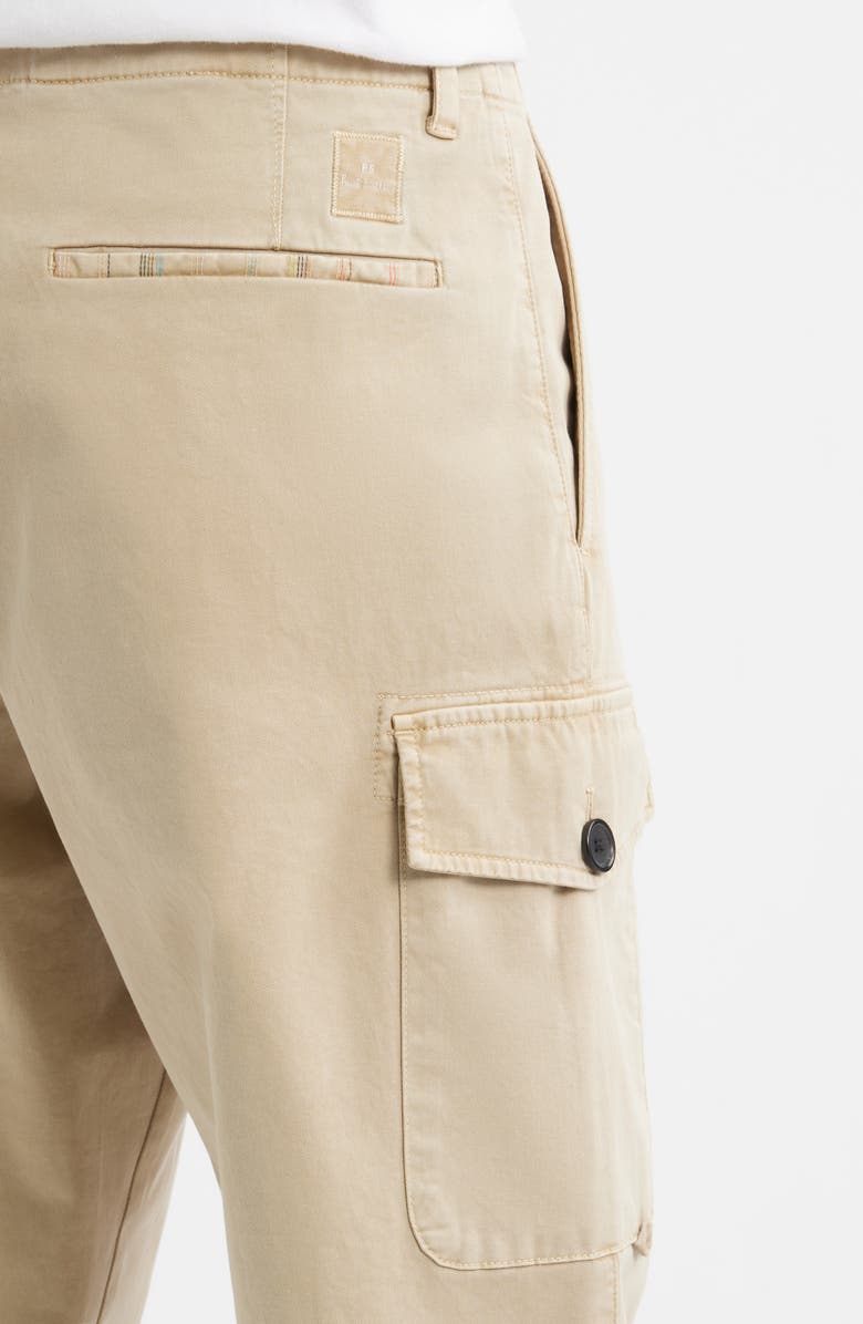 Paul Smith London Stretch Organic Cotton Cargo Pants, Alternate, color, Light Beige