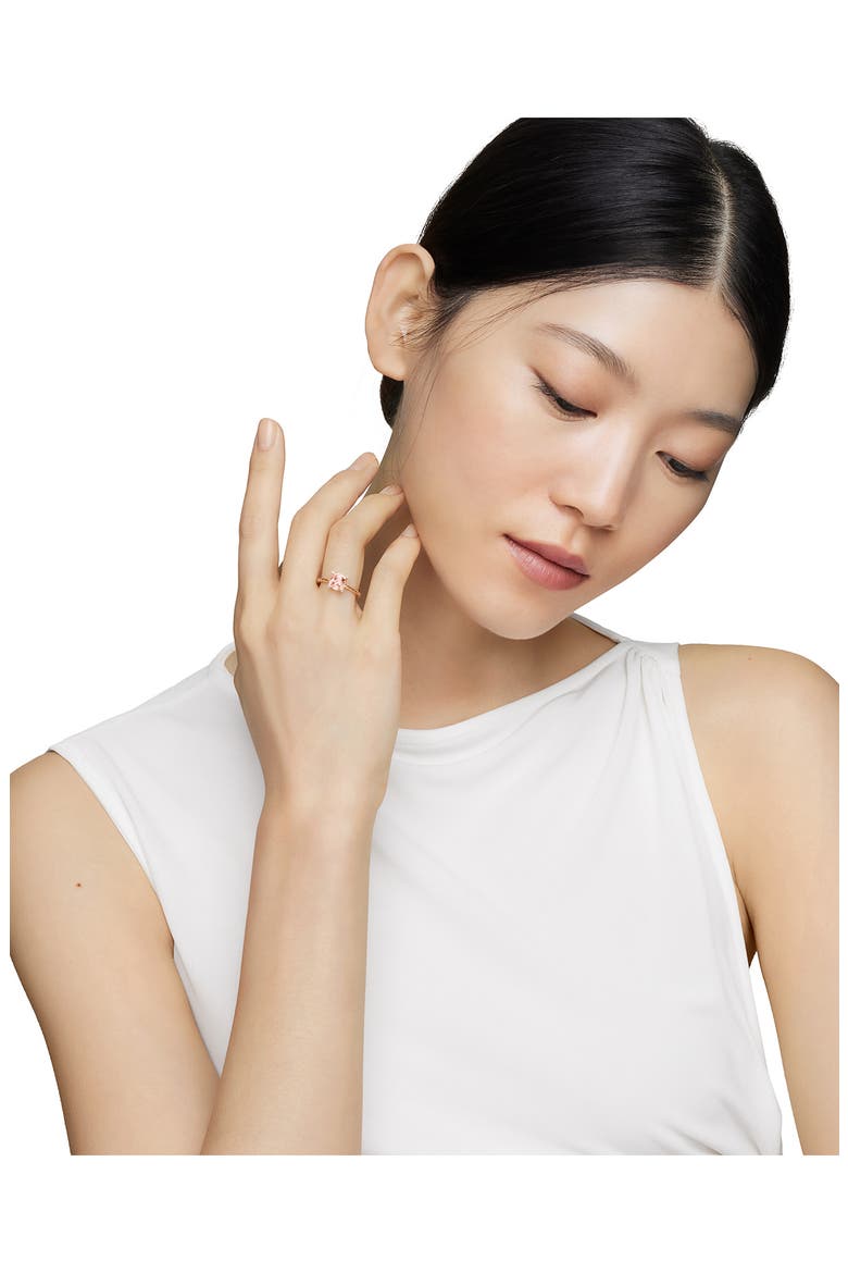 Chatelaine Ring with Morganite and Diamonds in 18K Rose Gold, Alternate, color, ROSE GOLD/ DIAMOND/ MORGANITE